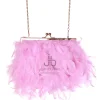 Juan Bernal Clutch^Clutch plumas rectangular chicle