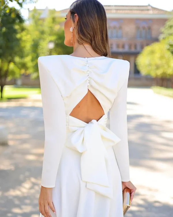 Juan Bernal Vestidos^Conjunto Marisa blanco