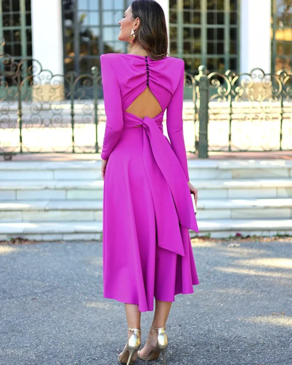Juan Bernal Vestidos^Conjunto Marisa buganvilla