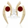 Juan Bernal Pendientes^Pendientes Tilo granate oscuro