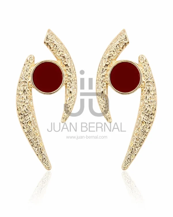 Juan Bernal Pendientes^Pendientes Tilo granate oscuro