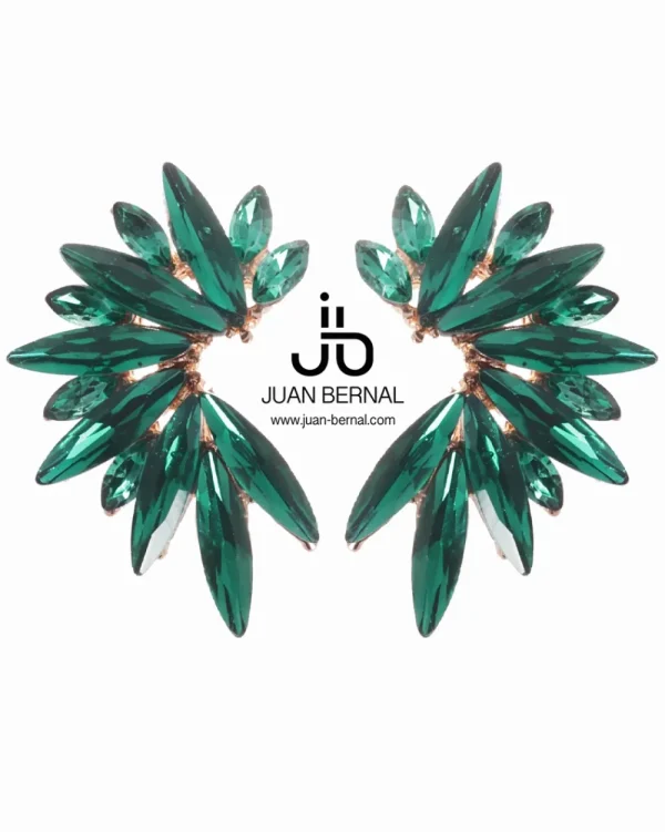 Juan Bernal Pendientes^Pendientes Wing verde esmeralda