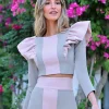 Juan Bernal Vestidos^Top Joana rosa/gris
