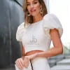 Juan Bernal Vestidos^Top Lara blanco