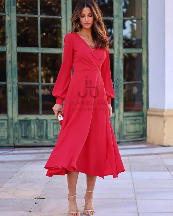 Juan Bernal Vestidos^Vestido Alejandra rojo