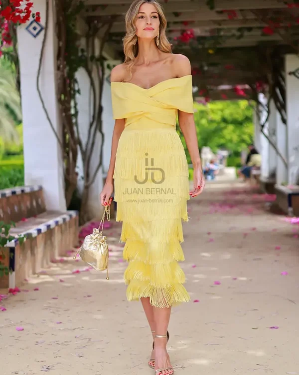 Juan Bernal Últimas Tallas^Vestido Alison amarillo