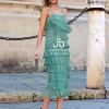 Juan Bernal Últimas Tallas^Vestido Carolina verde empolvado