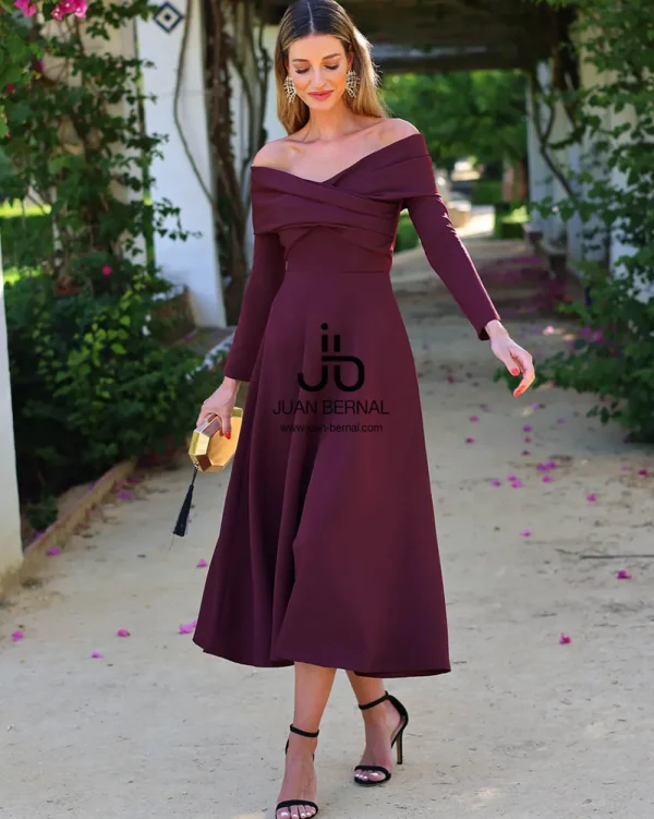 Juan Bernal Vestidos^Vestido Denice Granate
