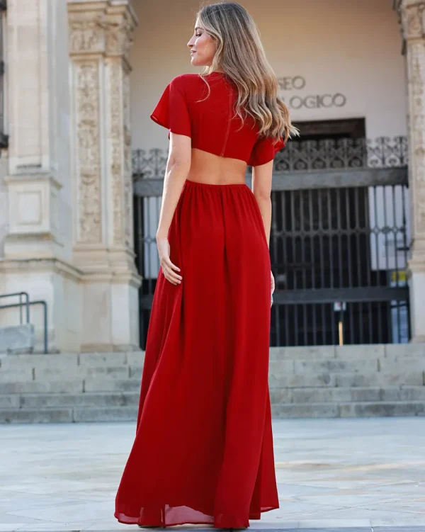 Juan Bernal Últimas Tallas^Vestido Leandra granate