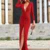 Juan Bernal Vestidos Largos | Vestidos^Vestido Samira rojo